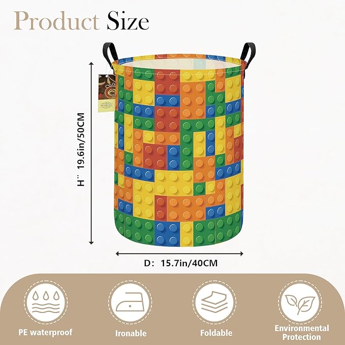 HUNRUNG Laundry Hamper,Large Canvas Fabric Lightweight Storage Basket Toy Organizer Dirty Clothes Collapsible Waterproof for 