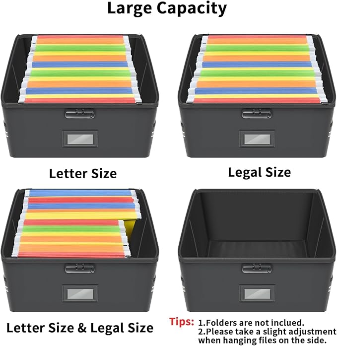5200°F Upgraded Fireproof Document Box & Fireproof Expanding File Folder, 2 Layer File Cabinet Organizer with Lock,Collapsibl