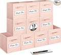 artsdi 13x13x13 storage cube bins(Set of 10) Fabric storage cubes with 10 Labels Window Cards & a Pen, storage cubes 13x13, C