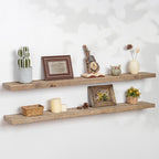 Floating Shelves | 8" Deep Rustic Reclaimed Barnwood Wall Hanging Shelves with Invisible Heavy-Duty Metal Bracket | Wall Moun