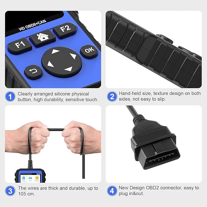 Heavy Duty Truck Scanner Full System Diesel Diagnostic Scan Tool HD OBD/EOBD/OBD2 Automotive Code Reader for Cars and Trucks