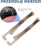 2PCS Car Seat Gap Filler,Car Accessories Car Organizer,Cars Seat Gap Filler Organizer with 2 Storage Areas,Used for Phone,Wallets,Keys,Eyeglasses,Fit for Most Cars,Trucks,SUVs (Beige)