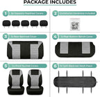 FH Group Automotive Car Seat Covers Full Set Premium 3D Air Mesh Front Seat Covers, Airbag Compatible & Split Bench Cover Uni