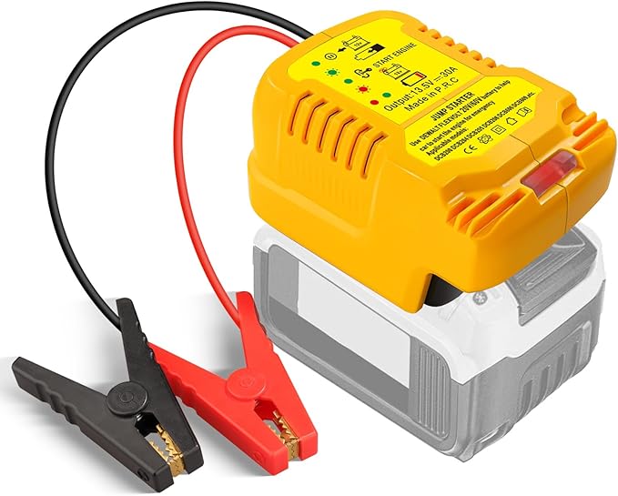 Car Jumper Starters Adapter for DeWalt 20V 60V Battery, 11AWG Cable Convert to Jumper Starter Automotive Booster, Jump kit Cable for Car Batteries (NO Battery)