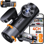 Vantrue N5 4 Channel WiFi 360° All Sides Dash Cam, STARVIS 2, IR Night Vision, 2.7K+1080P*3 Front Rear Inside Dashcam, Voice 