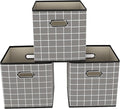 Yunkeeeper storage bins Cubes, Fabric Cube Organizer with Handle, Foldable Cube Bins for Cloth or Accessary Storage, 11x11x11