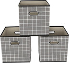 Yunkeeeper storage bins Cubes, Fabric Cube Organizer with Handle, Foldable Cube Bins for Cloth or Accessary Storage, 11x11x11