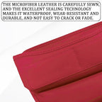 msyuusr Luxury Car Organizer, Rectangular Leather Storage Box, Red, 3 Compartments, Stable & Waterproof, 8.26 x 1.48 Inches