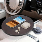 Wood Car Tray & Car Desk for Laptop, Compatible with Tesla Model Y/3/S, Ford F150/Explorer/Maverick & Most Vehicles, 360° Rotation, Waterproof, Car Food Tray, Car Accessories for Women & Men