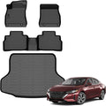 All Weather Floor Mats Cargo Mat Fit for Nissan Sentra 2020-2025 TPE Liners Sentra Accessories Set All Season Guard Odorless Anti-Slip Floor Mats Cargo Mat Black
