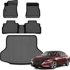 All Weather Floor Mats Cargo Mat Fit for Nissan Sentra 2020-2025 TPE Liners Sentra Accessories Set All Season Guard Odorless Anti-Slip Floor Mats Cargo Mat Black
