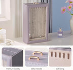 Lolalet Necklace Organizer Box, Jewelry Storage Box with Clear Window for Necklaces Bracelets, Tangle-Free Necklace Display C