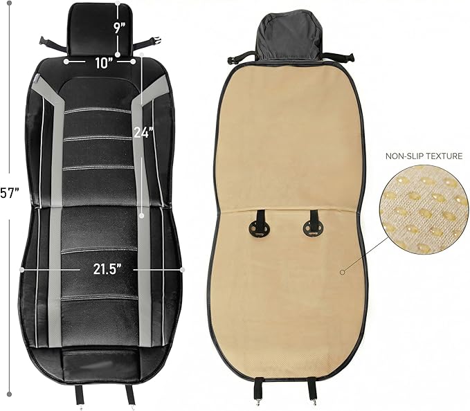 FH Group Front Set Faux Leather Car Seat Cushions - Seat Covers for Low Back Seat, Universal Fit, Airbag Compatible Seat Cove