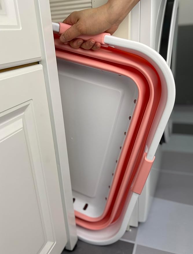 SAMMART 42L (11 gallon) Collapsible Plastic Laundry Basket - Foldable Pop Up Storage Container/Organizer - Space Saving Hampe