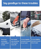 Snow Shovel,Detachable Snow Removal Kit+Snow Brush+Ice Scraper,42-inch,Lightweight and Adjustable,360°Degree Rotating Brush Head,for Car,Garden,Camping,and Snowman Building