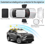 3PCS Car Window Shades Front Windshield Sun Shade Foldable Window Shade Custom Fit for Toyota RAV4 2019-2024 Accessories Car Shades for Front Windows Anti-UV Rays Block Heat