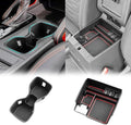 SHAOHAO 2 Pcs for 2025 2026 Nissan Frontier Center Console Organizer for 2022-2025 2026 Nissan Frontier Accessories (S/SV/Pro-X/Pro-4X/SL) Console Tray & Cup Holder Space Expand Armrest Box Organizer