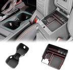SHAOHAO 2 Pcs for 2025 2026 Nissan Frontier Center Console Organizer for 2022-2025 2026 Nissan Frontier Accessories (S/SV/Pro-X/Pro-4X/SL) Console Tray & Cup Holder Space Expand Armrest Box Organizer