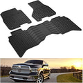 KIWI MASTER Floor Mats for 2009-2018 Dodge Ram 1500/2500/3500 Crew Cab, 2019-2024 Ram 1500 Classic Crew Cab, All Weather Car Mats, Custom Fit TPE Floor Liners, Front & Rear 2 Row, Black