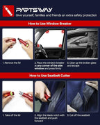 Window Breaker Seatbelt Cutter - 200 MPa Car Window Breaker Tool Under Water, Portable Car Glass Breaker for Automotive Escap
