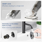 Car Vacuum 15KPa Handheld Vacuum Cordless, Portable Vacuum Cleaner with HEPA Filter, 2 Suction Modes, Type-C Charging, Lightw