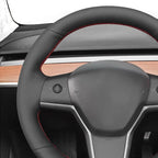 MEWANT Tesla Hand Stitched Steering Wheel Cover for Model 3/Y Accessories