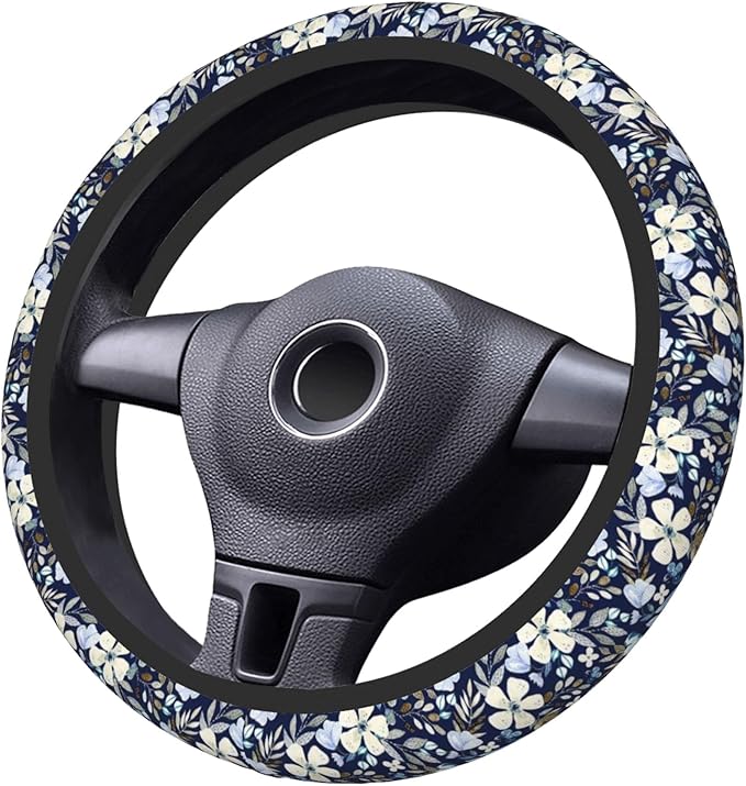 Steering Wheel Cover Universal Fit Car Interior Accessories for Women Men 15 Inch Breathable Anti Slip Odorless Neoprene Stee