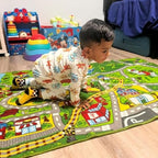 Booooom Jackson Car Rug with Exquisite Box,Washable Rug Kids Area Rug Play Mat 60"x32",Train Track Car Mat,Children Non Slip 