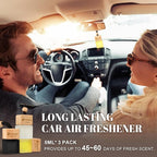 Car Air Freshener Hanging 3 Pack, Air Fresheners Diffuser - Leather, Cologne, Sweet Tobacco Fragrance Oil Air Diffuser for Me