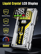 Car Battery Jump Starter 5000A Smart Portable Car Jump Starter Battery Pack (10.0 Gas/9.0L Diesel) 12V Safe Car Jumper with LCD Display Extended Jumper Cables, Fast Charge LED Light