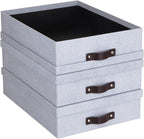 Bigso Box of Sweden Oskar Canvas Fiberboard Document Letter Box - File Organizer Box for Important Paperwork - Document Stora