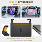 2-in-1 Extendable Steering Wheel Tray with Drawer Anti Slip Protective Adhesive - Adjustable Steering Wheel Desk for Laptop, Eating, Work and Writing - Fits Most Large SUVs,Trucks & Vans