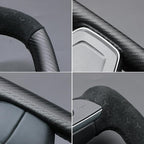 MEWANT Hand Stitched Tesla Model S Yoke Steering Wheel Cover Wrap for Tesla Model S 2021-2023 / Model X 2021-2023 Tesla Yoke Steering Wheel Accessories