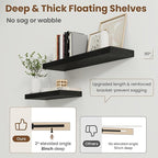 Axeman Square Floating Shelves for Wall, 8" W x 8" D x 1.4" H Rustic Wooden Wall Shelves, 4 Pack Wall Mounted Floating Shelf 