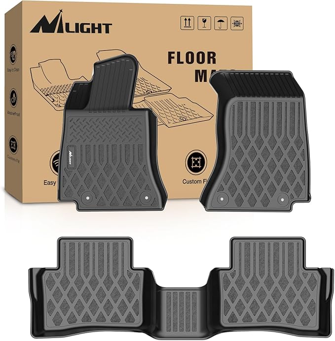Nilight TPE Floor Mats for Mercedes Benz C-Class Sedan C300 C350e AMG C63 AMG S 2015 2016 2017 2018 2019 2020 2021 All Weather Custom Fit Heavy Duty Floor Liners