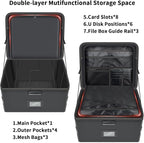 5200°F Upgraded Fireproof Document Box & Fireproof Expanding File Folder, 2 Layer File Cabinet Organizer with Lock,Collapsibl