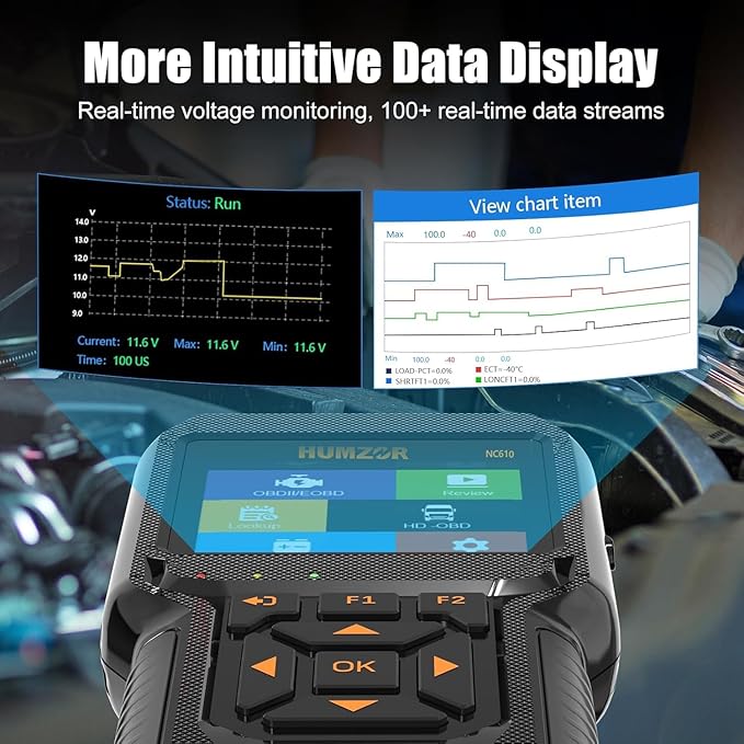 Heavy Duty Truck Scanner, NC610 Diesel Diagnostic Scan Tool for Cummins, Detroit, Freightliner, International, Paccar, 2 in 1
