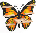 Orange Butterfly Tonie Shelf for Tonie and Box - Magnetic Wooden Floating Shelf for Figure Storage,Cute Tonie Wall Shelf for 