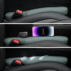 UREHEPO 2 pcs Leather Car Seat Gap Filler Organizer, Interior Car Accessories to Stop Things from Dropping for Car SUV Truck Camper, Fill The Gap Between Seat and Console - Cinerous