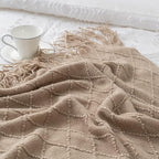 BATTILO HOME Khaki Throw Blanket, Beige Throw Blanket for Couch, End of Bed Throws Spring Decorative Large Throw Tan (Beige, 