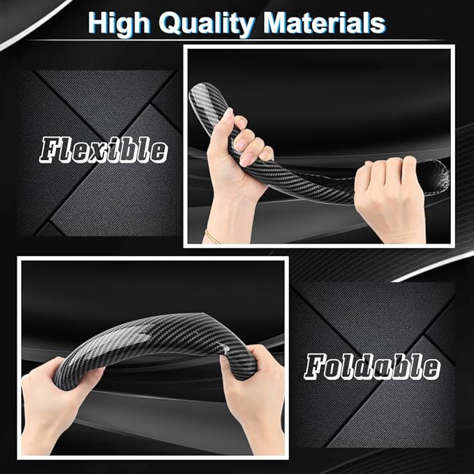 Carbon Fiber Steering Wheel Cover 3PCS, Non-Slip Grip for Universal Cars,Fit for 14–16 Inch Wheels, Interior Accessories for 