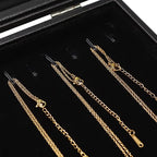 Wudygirl Necklace Organizer 20 Hooks Jewelry Organizer Jewelry Display Stackable Glass Top Lockable Black Velvet Boxes(Neckla