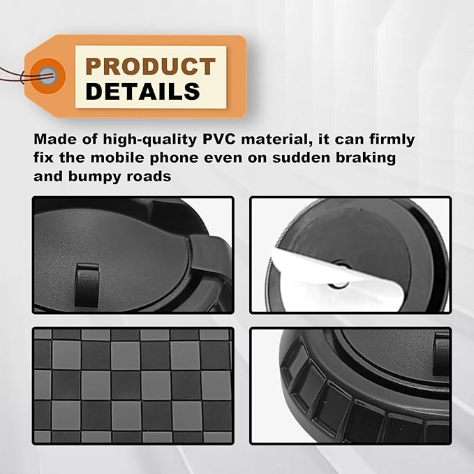 Universal Multifunction Anti-Slip Car Dashboard Mat, Rotatable Car Phone Holder Dashboard Pad with Temporary Parking Number N