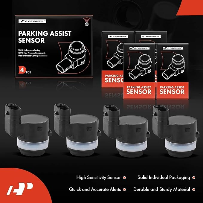 A-Premium 4-PC Reverse Backup Parking Assist Sensor Compatible with Select BMW & Mini & Porsche Models - X5 2014-2015, Cooper