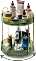 Asayuee 360 Rotating Makeup Organizer for Vanity,2 Tier Large Capacity Skincare Organizers,Bathroom Counter Organizer, Spinni
