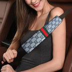 5PCS Steering Wheel Cover, with 2 Headrests, 2 Seat Belt Covers - Universal Fit for 14.5-15" Steering Wheel, Enhances Driving Experience - Perfect for Women (Gray)