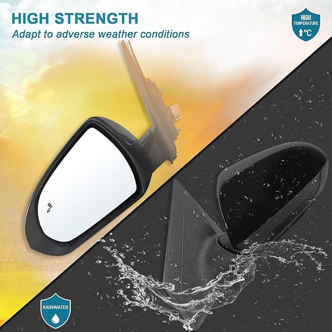 Left Driver Side Mirror Compatible With 2017 2018 2019 2020 Hyundai Elantra With Power Glass Heated Blind Spot Black Replace#87610F3020 (7Pins)
