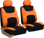 FH Group Front Set Cloth Car Seat Covers for Low Back Car Seats with Removable Headrest, Universal Fit, Airbag Compatible, Se