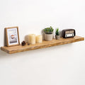 Fun Memories Floating Shelves for Wall Decor Set of 1-40 Inch Solid Elm Wood Live Edge - Rustic Natural Wall Shelves with Inv