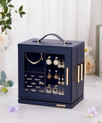 Homde Jewelry Box for Women Large: Rotating Organizer for Ring Earring Necklace Bracelet - 7 Drawers Storage for Dresser (Dar